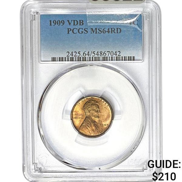 1909 VDB Lincoln Cent PCGS MS64RD