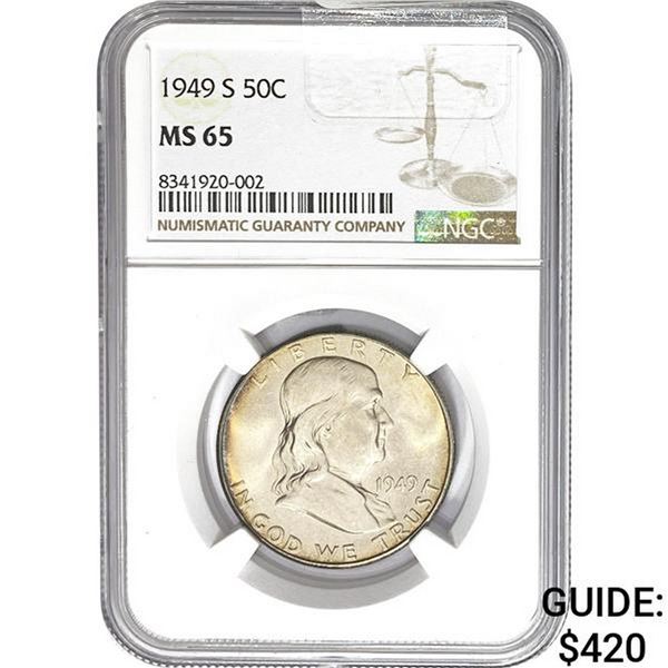 1949-S 50C NGC MS65