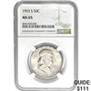 Image 1 : 1953-S 50C NGC MS65