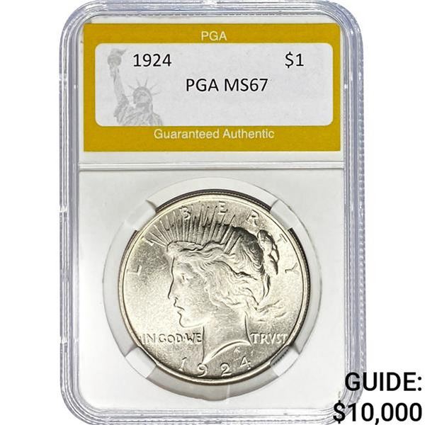 1924 $1 Peace Dollar PGA MS67