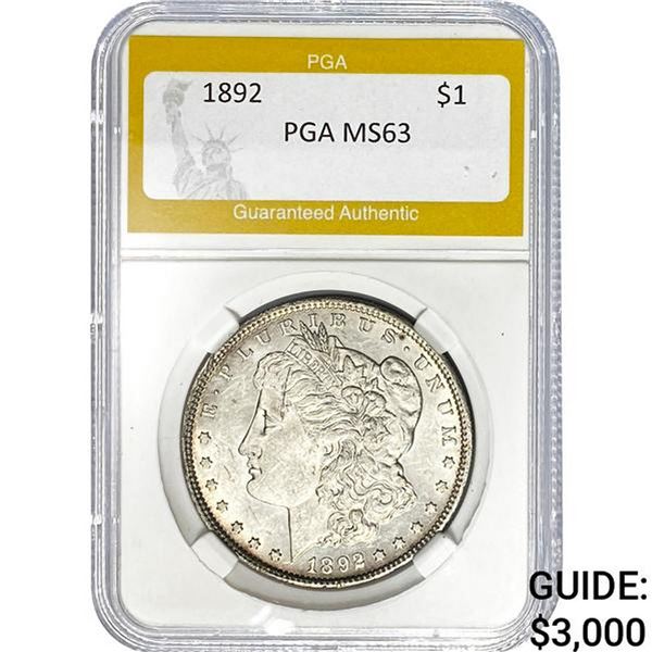 1892 $1 Morgan Dollar PGA MS63