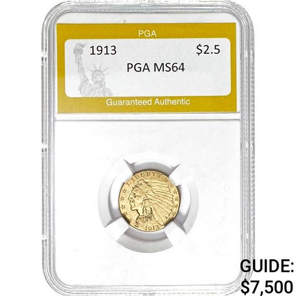1913 $2.5 Indian Head PGA MS64