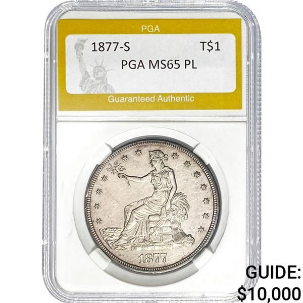 1877-S Trade Dollar PGA MS65 PL