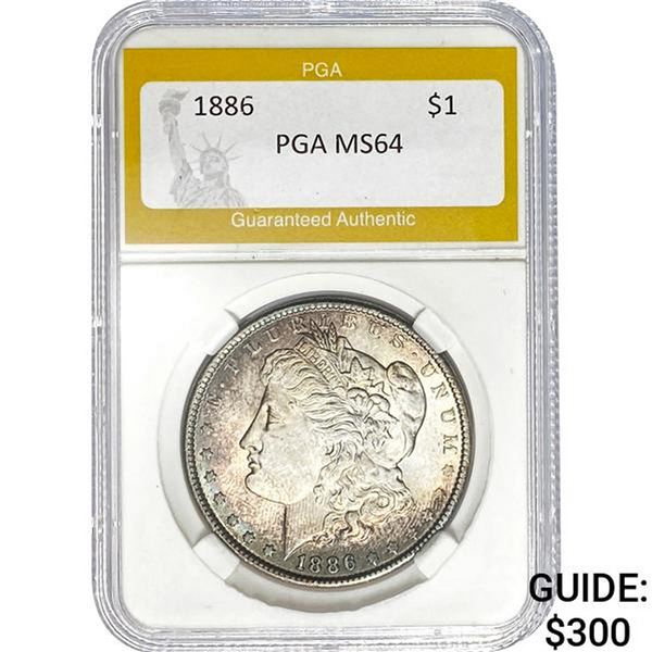 1886 $1 Morgan Dollar PGA MS64