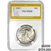 Image 1 : 1947 50C Walking Liberty Half PGA MS68