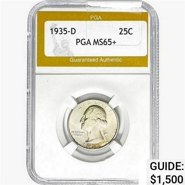 1935-D Washington Silver Quarter PGA MS65+