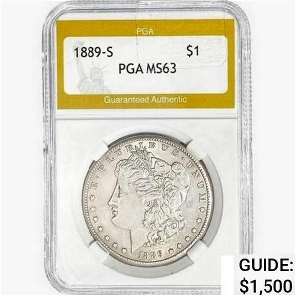 1889-S Morgan Silver Dollar PGA MS63