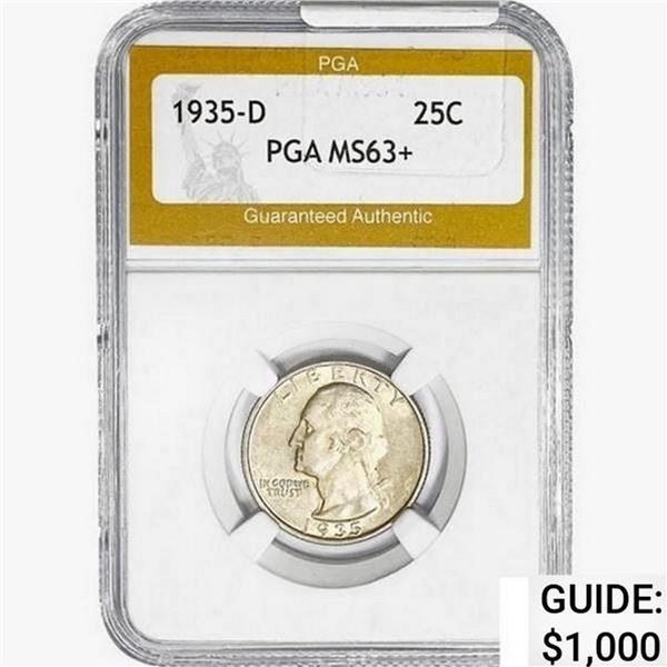 1935-D Washington Silver Quarter PGA MS63+