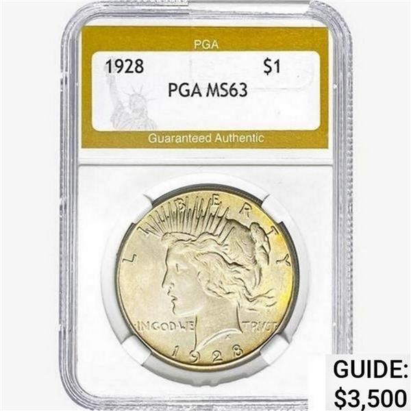 1928 Silver Peace Dollar PGA MS63