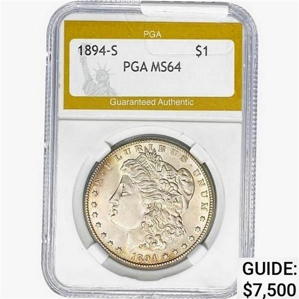 1894-S Morgan Silver Dollar PGA MS64