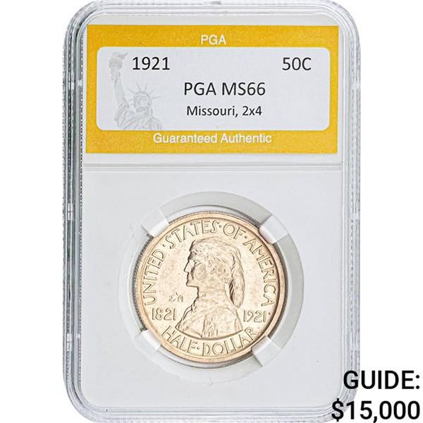 1921 Missouri 2x4 Half Dollar PGA MS66
