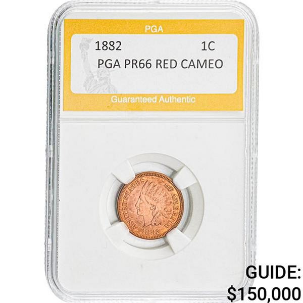 1882 1C PGA PR66 RED CAMEO