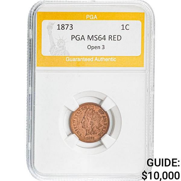 1873 1C Open 3 PGA MS64 RED