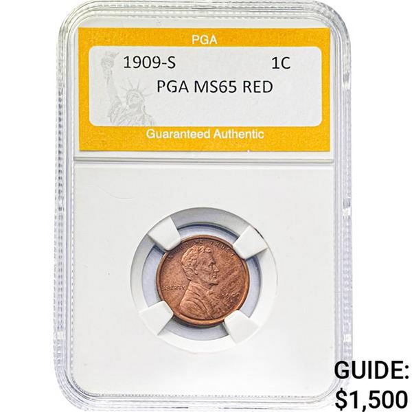 1909-S 1C PGA MS65 RED