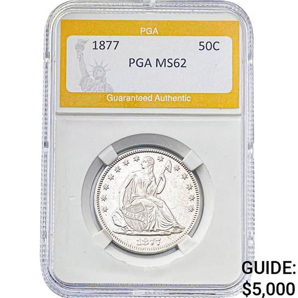 1877 50C Seated Liberty Half PGA MS62