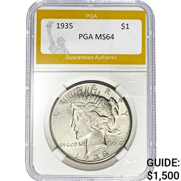 1935 $1 Peace Dollar PGA MS64