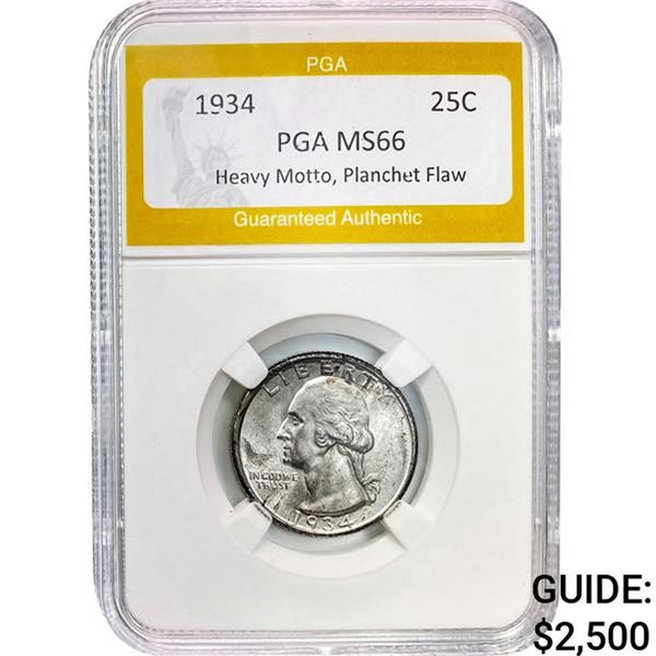 1934 25C PGA MS66 Heavy Motto