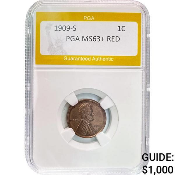 1909-S 1C PGA MS63+ RED