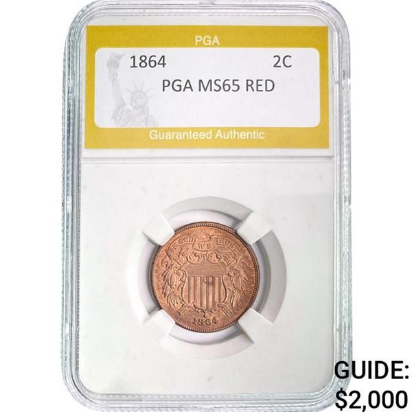 1864 2C PGA MS65 RED