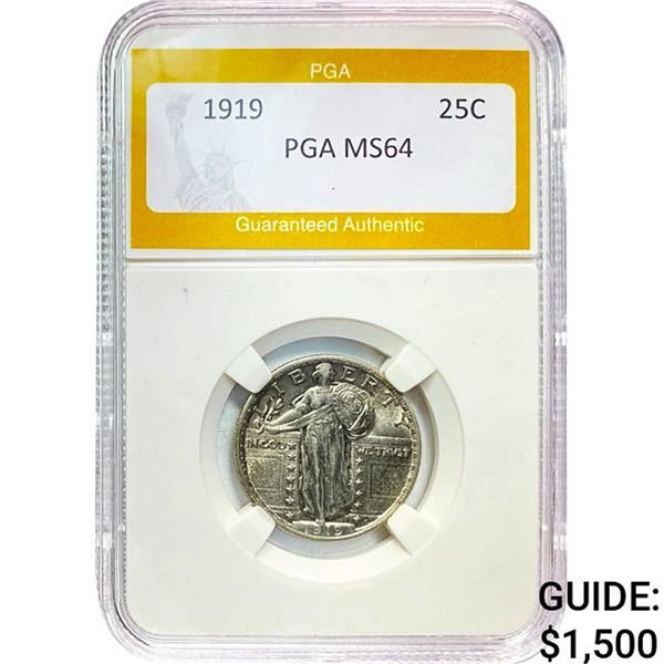 1919 25C Standing Liberty Quarter PGA MS