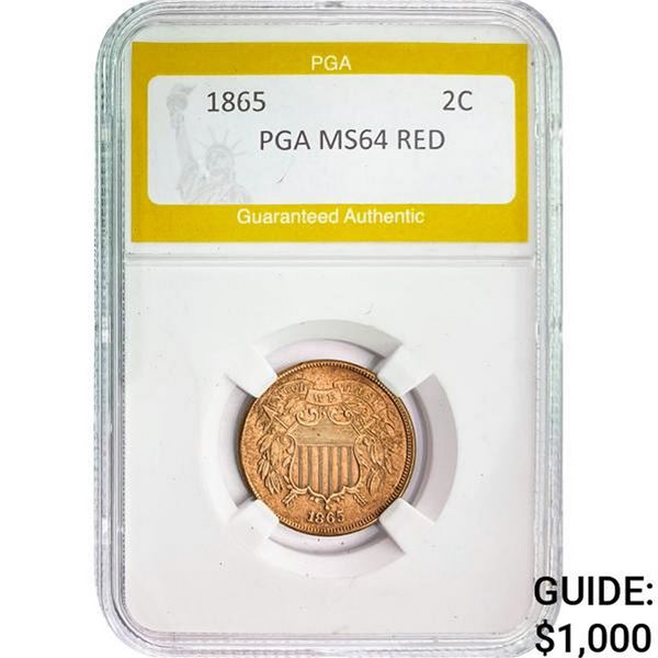 1865 2C PGA MS64 RED