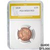 Image 1 : 1828 1/2C PGA MS64 RED