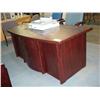 Image 1 : Mahogany Bowfront Executive Desk W/inlay