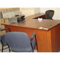 Cherry L-Shaped Executive Desk