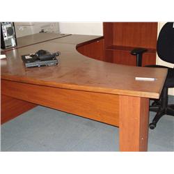 Cherry L-Shaped Corner Computer Executive Desk