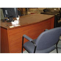 Cherry Bowfront Executive Desk