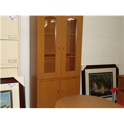 Oak Glass Door Cabinet