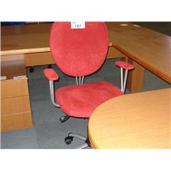 Burgundy Cloth Gaslift Chair