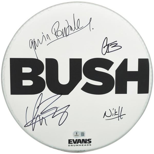 Gavin Rossdale BUSH Complete Band Signed Autographed 12” Drumhead BECKETT