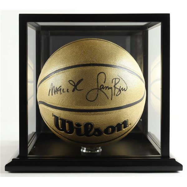 MAGIC JOHNSON AND LARRY BIRD SIGNED BASKETBALL BECKETT COA