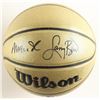 Image 2 : MAGIC JOHNSON AND LARRY BIRD SIGNED BASKETBALL BECKETT COA