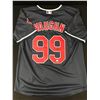 Image 1 : CHARLIE SHEEN SIGNED CLEVELAND INDIANS JERSEY MAJOR LEAGUE MOVIE  (KB COA)