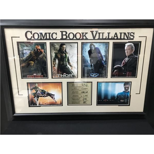 CUSTOM FRAMED 20 X 29 COMIC BOOK VILLAINS LASER AUTOGRAPHED DISPLAY