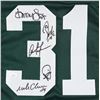 Image 2 : "S.B. XXXI Champs" Highlight Stat Jersey Signed By (5)  Levens, Beebe, Freeman, Rison (JSA COA)