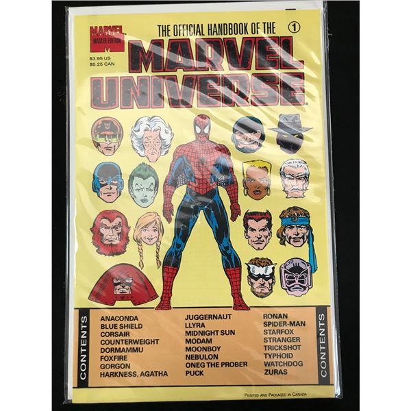 MARVEL COMICS NO.1 THE OFFICIAL HANDBOOK OF THE MARVEL UNIVERSE