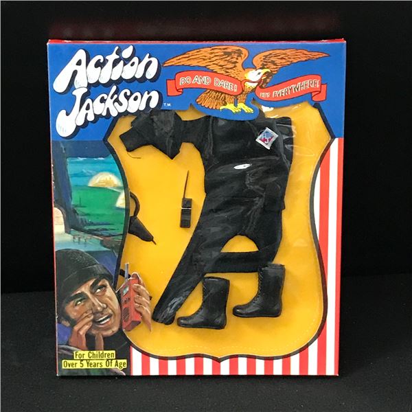 1970 MEGO ACTION JACKSON NEW IN BOX OUTFIT INCLUDING SHOES AND RADIO