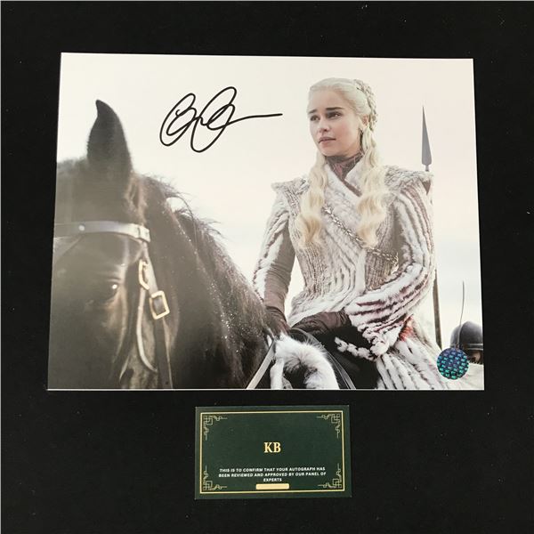 EMILIA CLARKE SIGNED 8X10 (KB COA)