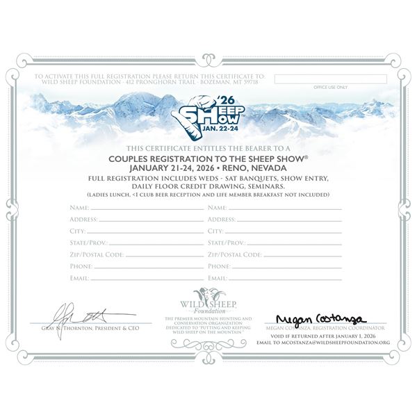 Wild Sheep Foundation Couples Pass for 2025