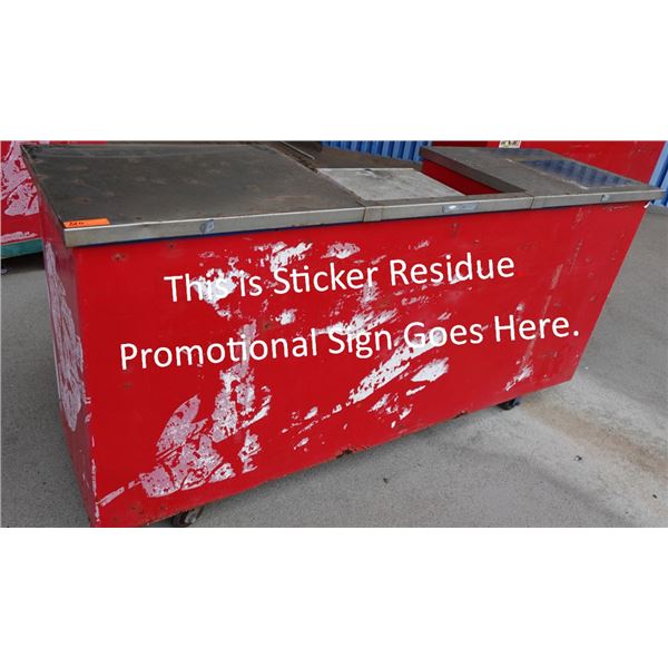 Concession Kiosk Cart on Wheels w/ 2 Beverage Tubs 90" x 25" x 44"H