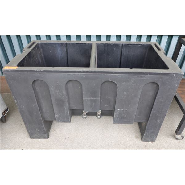 Large Black Plastic 2-Section Beverage Cooler 48" x 24" x 31"H