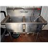 Image 1 : Metal 2-Basin Commercial Sink w/ Faucet 44" x 25" x 45"H