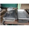 Image 2 : Contents of Shelf: Baking Pans, Chafer Warmers, Condiment Dispensers, etc (cart not included)