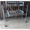 Image 1 : Metal Shelving Unit on Wheels 48" x 48" x 42" w/ 2 AMF Wyott HR-40  Hot Dog Roller Grills