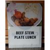 Image 1 : Beef Stew Plate Lunch Sign 23" x 30"
