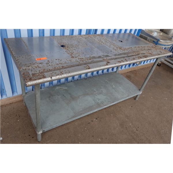 Metal Work Table w/ Undershelf 72" x 30" x 35"H