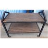 Image 1 : Metal 2-Tier Utility Cart on Wheels w/ Laminate Shelves 48" x 24" x 32"H